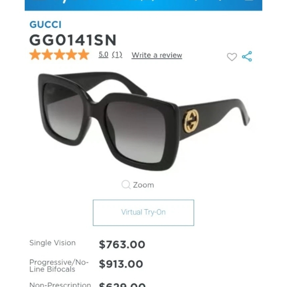 Gucci Black Oversized Sunglasses